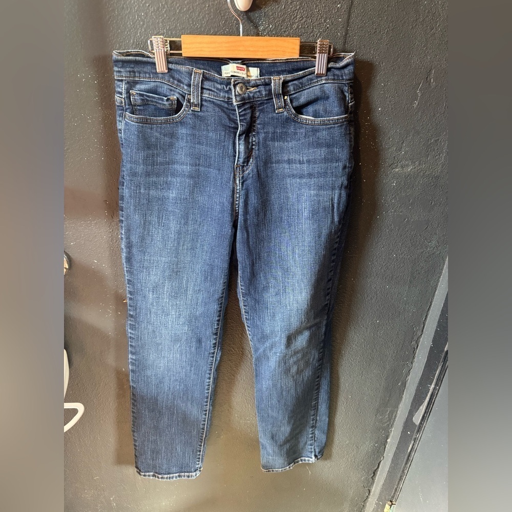 Levi's Dark Wash 512 Perfectly Slimming Straight Leg Jeans Size 8